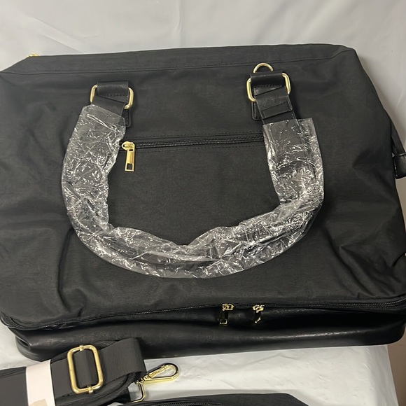 MINKARS Weekender Bag with Shoe Compartment, Personal Item 20 Inch, Black - Picture 8 of 10